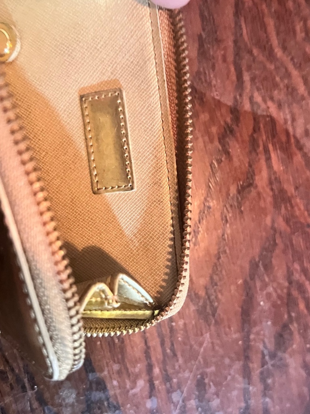 Metallic Gold Zip Card Case - Picture 2 of 2